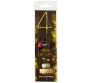 patis decor Vuurwerk Sterretje Goud Cijfer #4