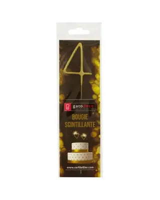 patis decor Vuurwerk Sterretje Goud Cijfer #4