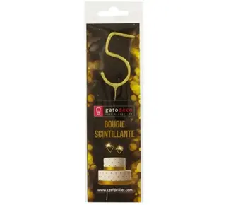 patis decor Vuurwerk Sterretje Goud Cijfer #5