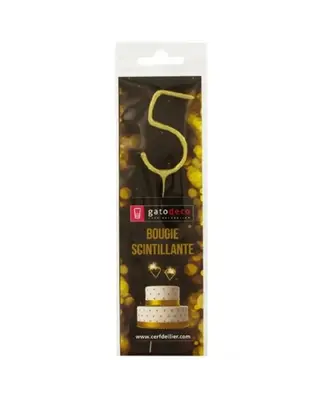 patis decor Vuurwerk Sterretje Goud Cijfer #5