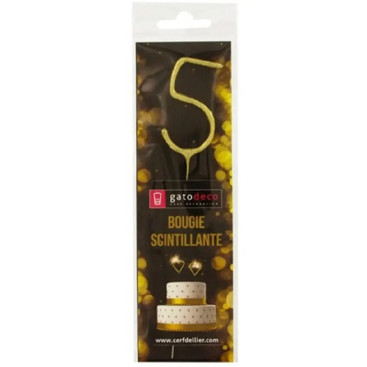 patis decor Vuurwerk Sterretje Goud Cijfer #5