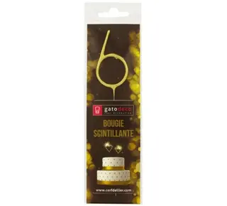 patis decor Vuurwerk Sterretje Goud Cijfer #6