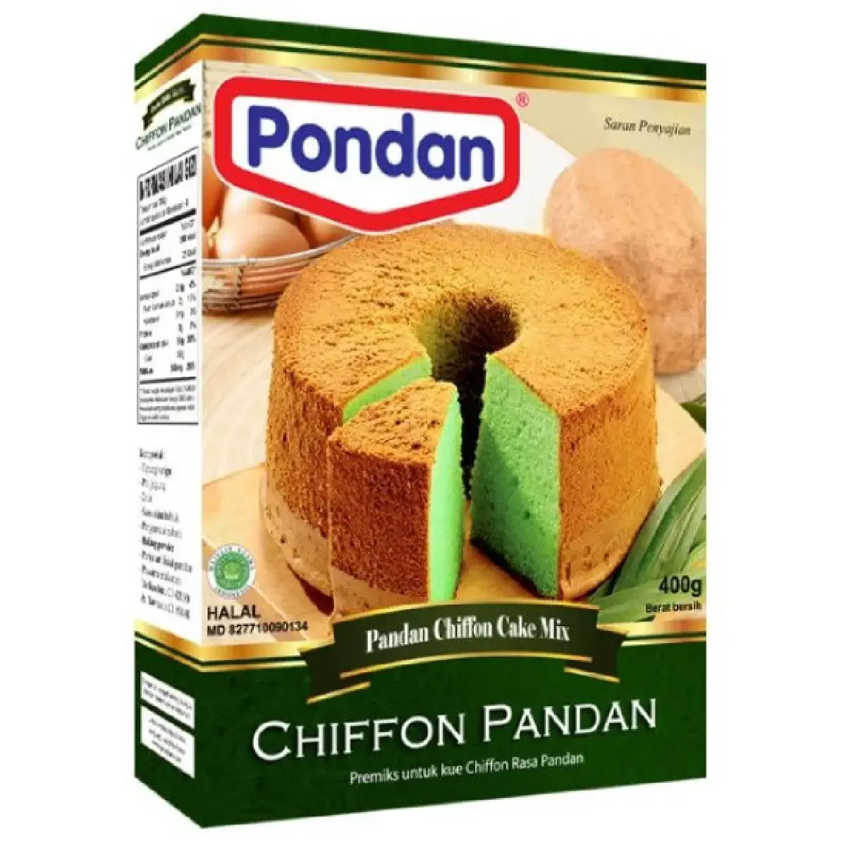 Pondan Cakemix Chiffon Pandan 400g