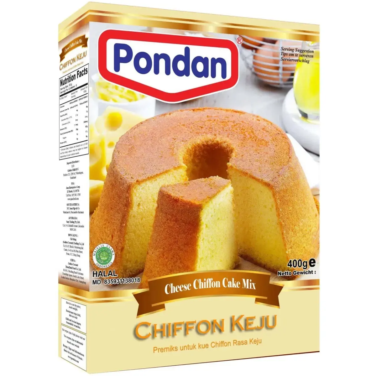 Pondan Cakemix Chiffon Kaas 400g