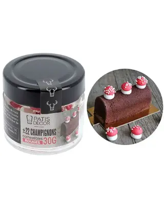 patis decor Suikerdecoratie Paddenstoel Rood 22st.