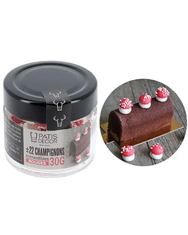 patis decor Suikerdecoratie Paddenstoel Rood 22st.