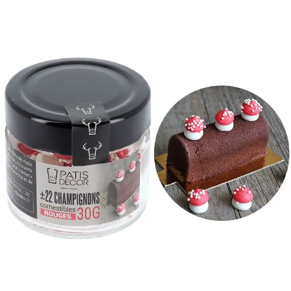 patis decor Suikerdecoratie Paddenstoel Rood 22st.