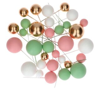 Simply Making Decoratieve Ballenset Pastel Roze Groen & Goud pk/32