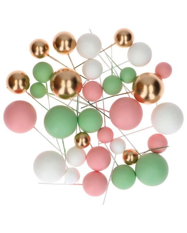 Simply Making Decoratieve Ballenset Pastel Roze Groen & Goud pk/32