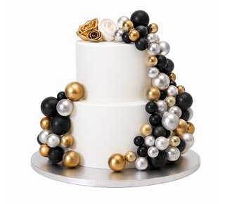 Simply Making Decoratieve Ballenset Goud, Zilver  & Zwart pk/32