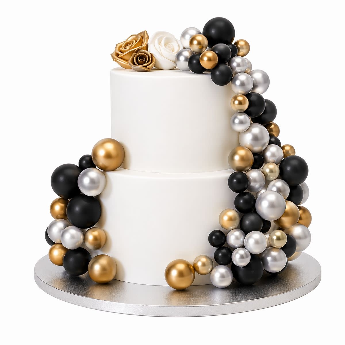 Simply Making Decoratieve Ballenset Goud, Zilver  & Zwart pk/32