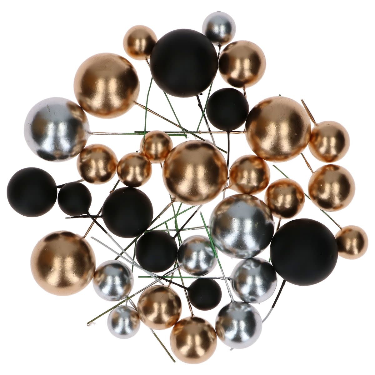 Simply Making Decoratieve Ballenset Goud, Zilver  & Zwart pk/32