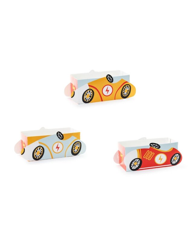 party deco PartyDeco DIY Paper Snack Boxes Cars pk/3