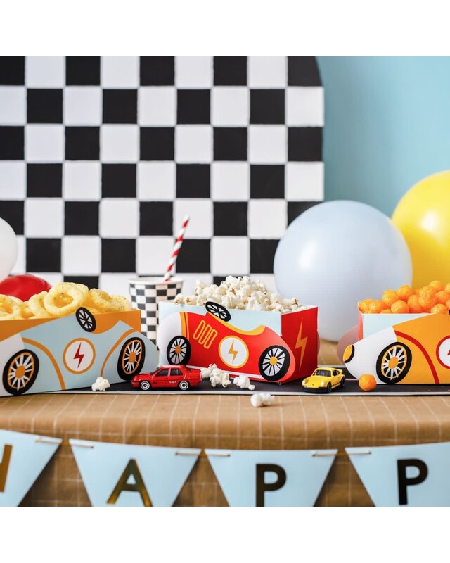 party deco PartyDeco DIY Paper Snack Boxes Cars pk/3