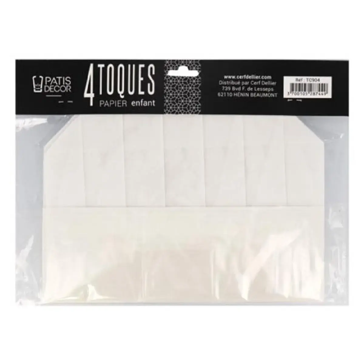 patis decor Koksmuts Papier Kinderen 4st.