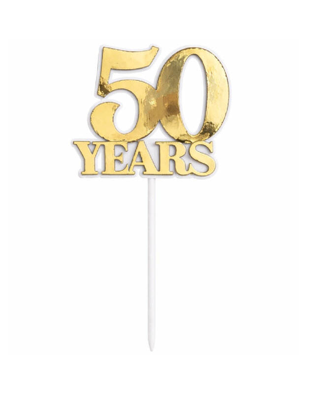 Taarttopper 50 Jaar Goud 11,5x14cm