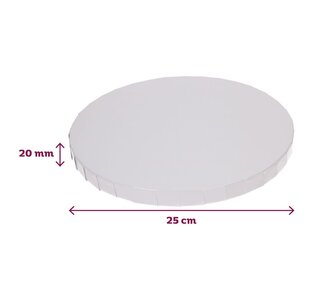 Funcakes FunCakes Dikke Cake Drum Rond Ø25 cm - Wit - 20mm