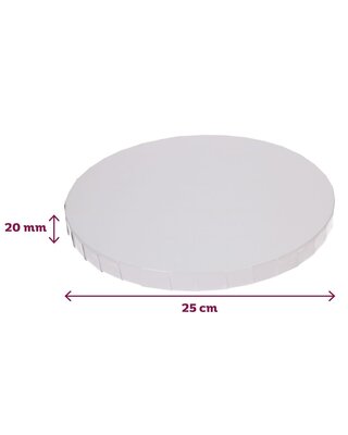 Funcakes FunCakes Dikke Cake Drum Rond Ø25 cm - Wit - 20mm
