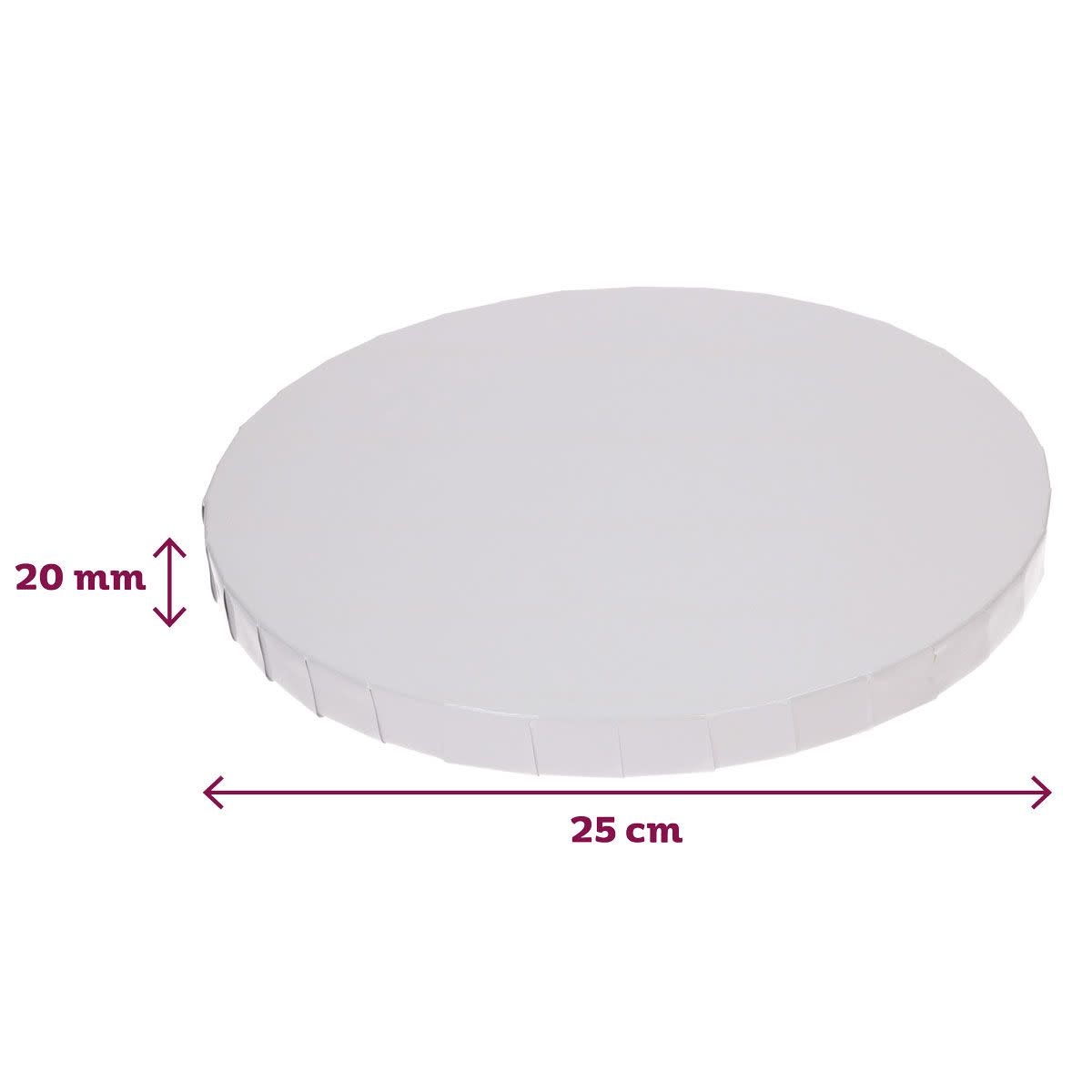 Funcakes FunCakes Dikke Cake Drum Rond Ø25 cm - Wit - 20mm