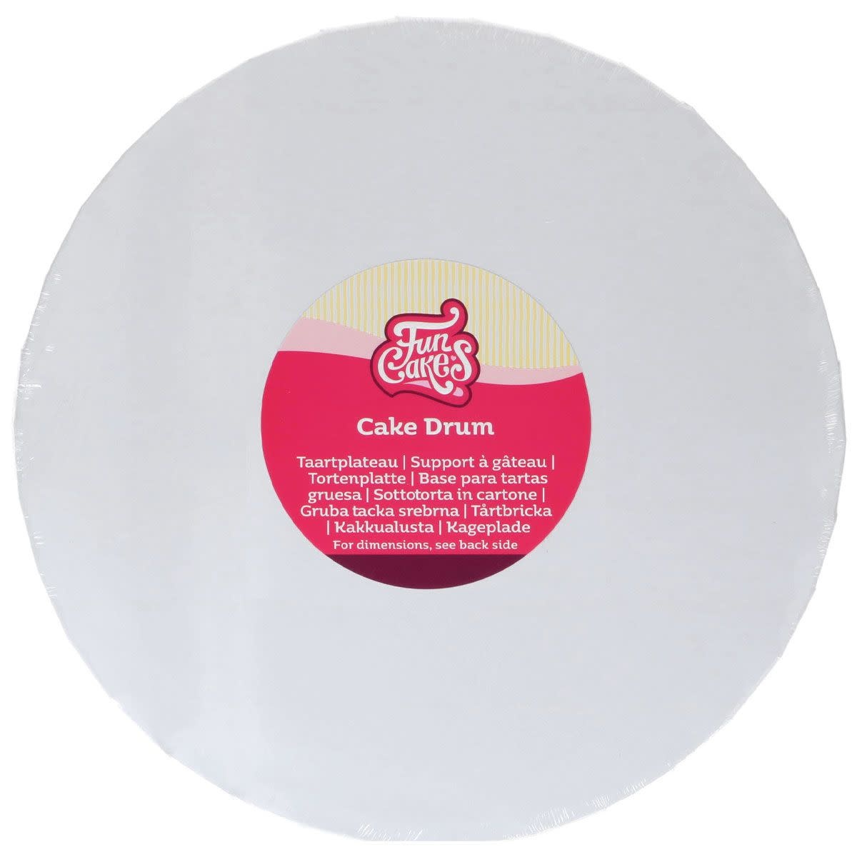 Funcakes FunCakes Dikke Cake Drum Rond Ø25 cm - Wit - 20mm