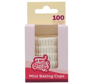 Funcakes FunCakes Mini Baking Cups White pk/100