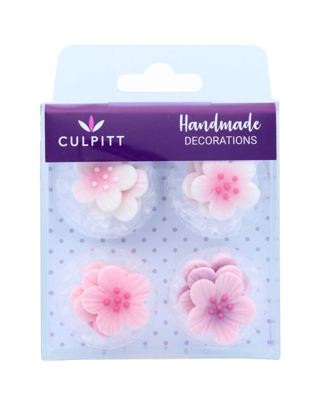 Culpitt Suikerdecoratie Bloemen Roze 12st. by Culpitt