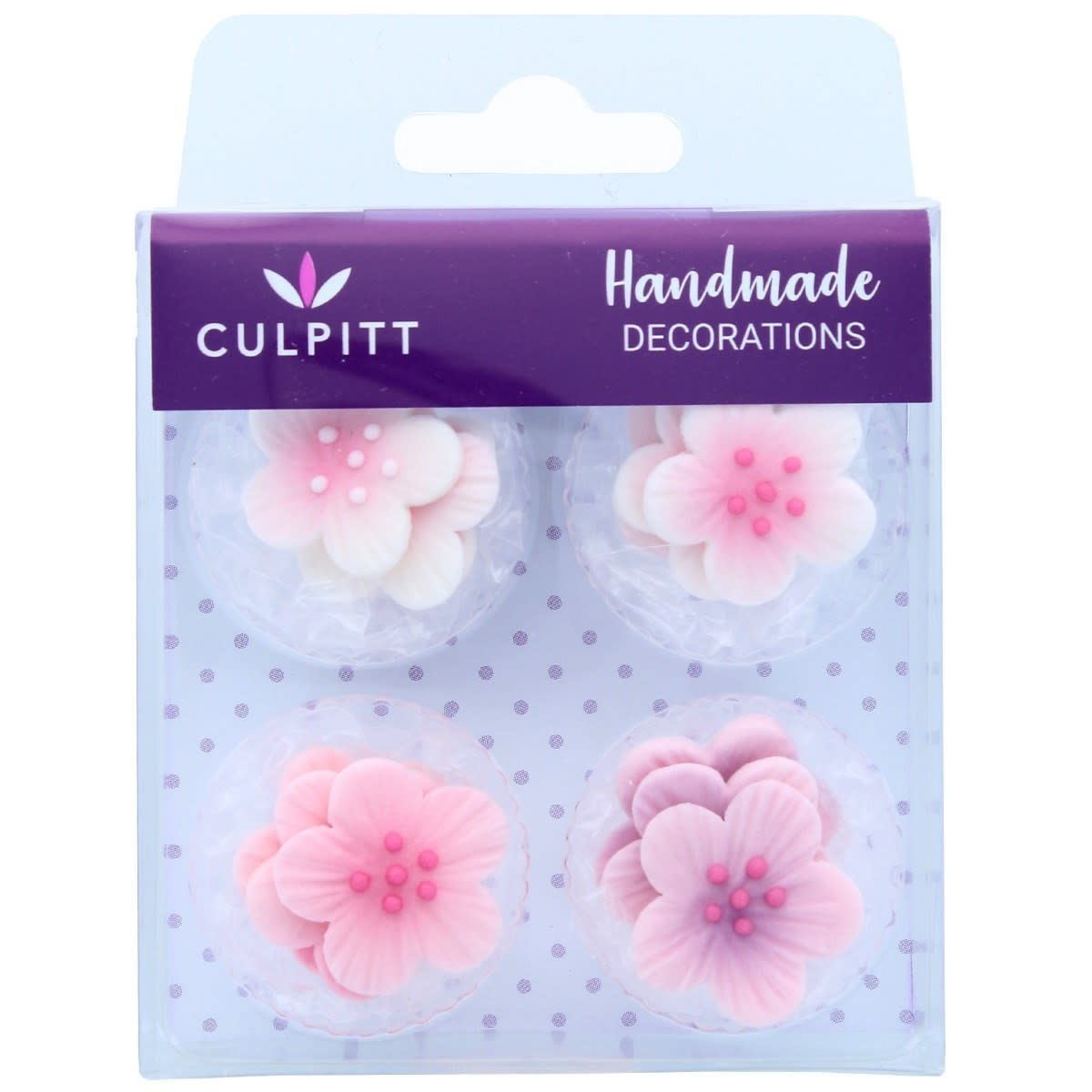 Culpitt Suikerdecoratie Bloemen Roze 12st. by Culpitt