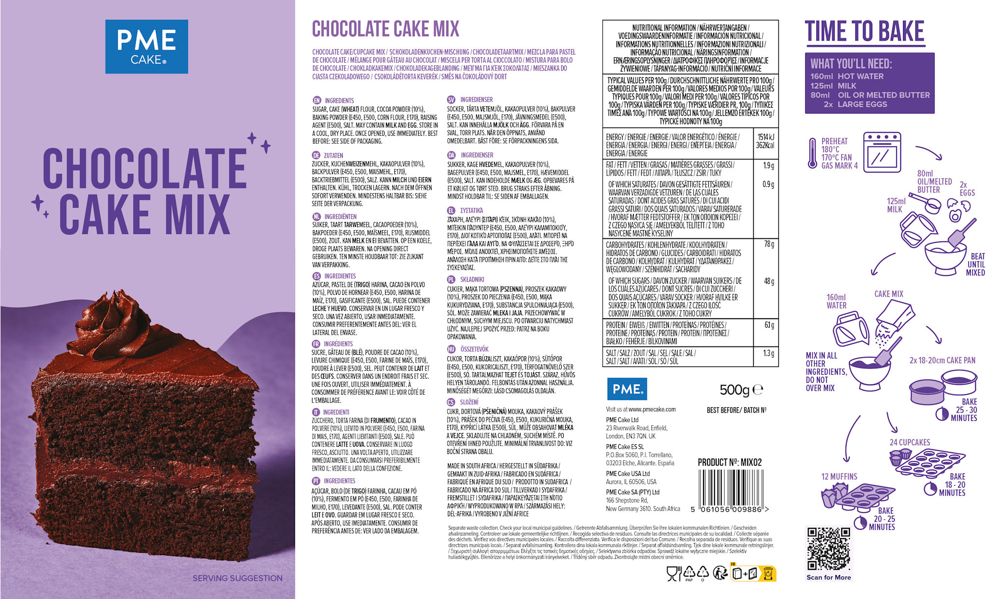 PME Chocoladecakemix (500g)