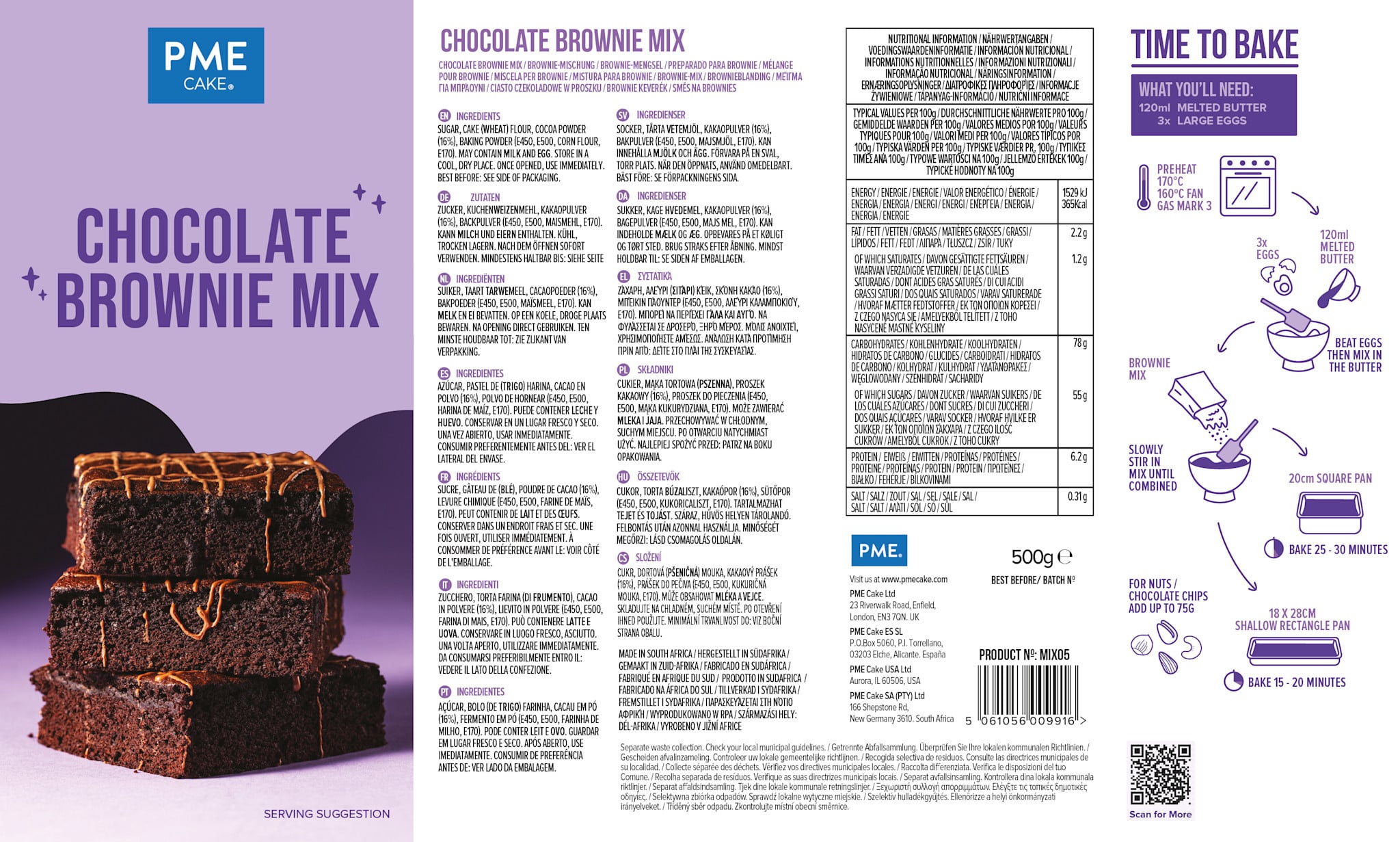 PME Chocoladebrowniemix (500g)