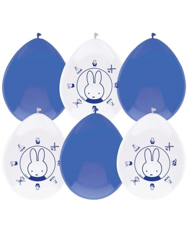 Ballonnen Nijntje Delfts blauw (FSC, Ø30cm, 6st)