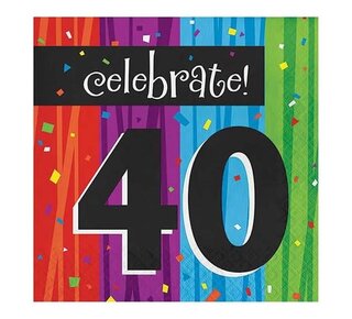 Servetten milestone ’40’ (33cm, 16st)