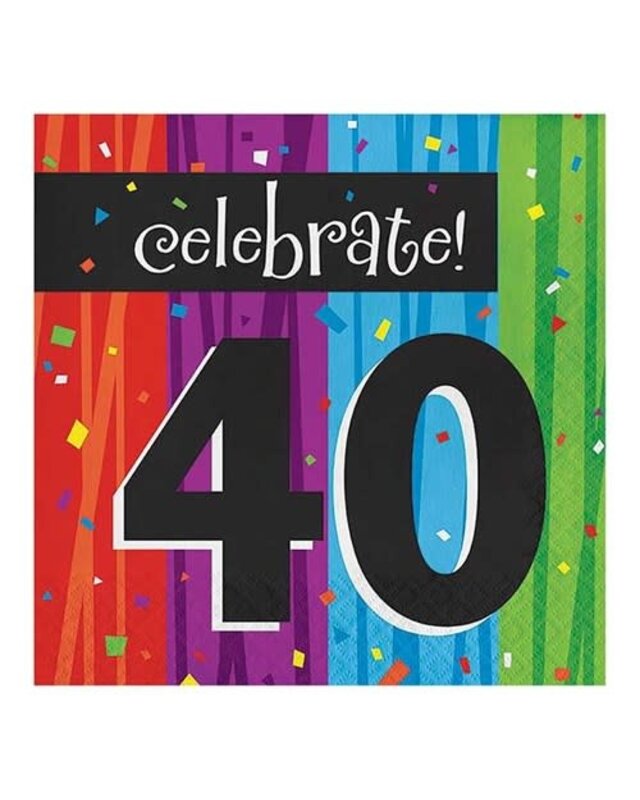 Servetten milestone ’40’ (33cm, 16st)
