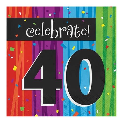 Servetten milestone ’40’ (33cm, 16st)