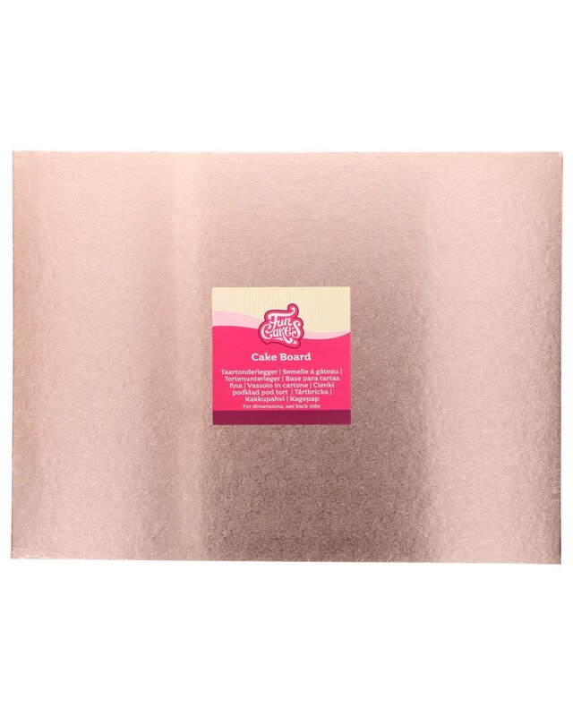 Funcakes Cake Board Rechthoek rose goud 40,5 x 30,5 cm