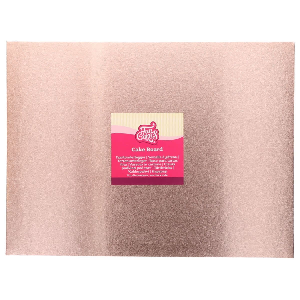 Funcakes Cake Board Rechthoek rose goud 40,5 x 30,5 cm