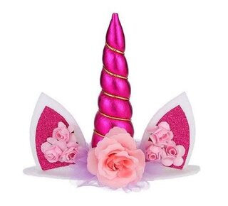 Eenhoorn taart topper stof roze