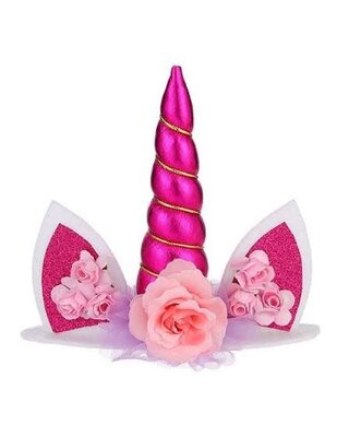 Eenhoorn taart topper stof roze
