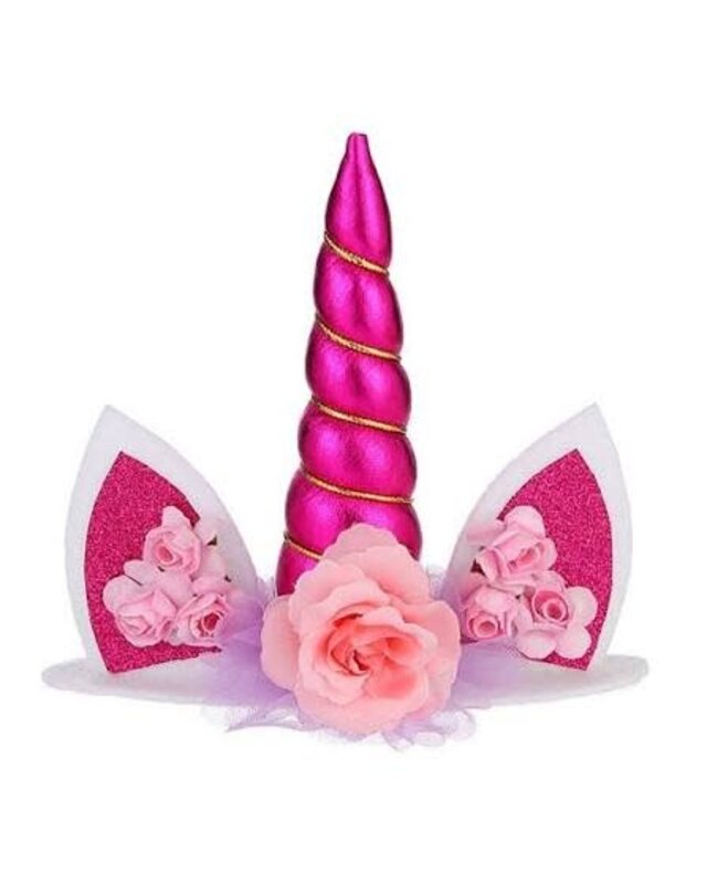 Eenhoorn taart topper stof roze