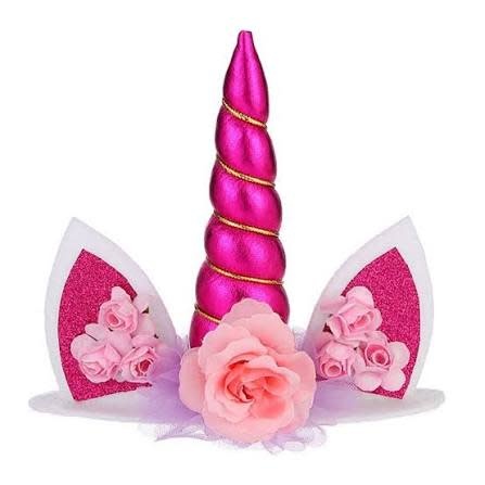 Eenhoorn taart topper stof roze