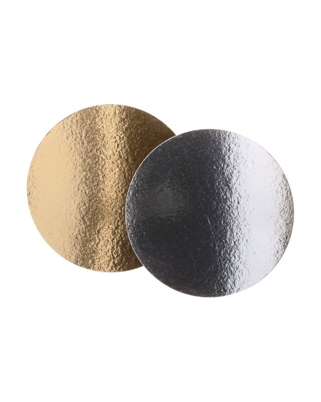 Funcakes FunCakes Taartkartons zilver/goud ROND 35cm, pk/3