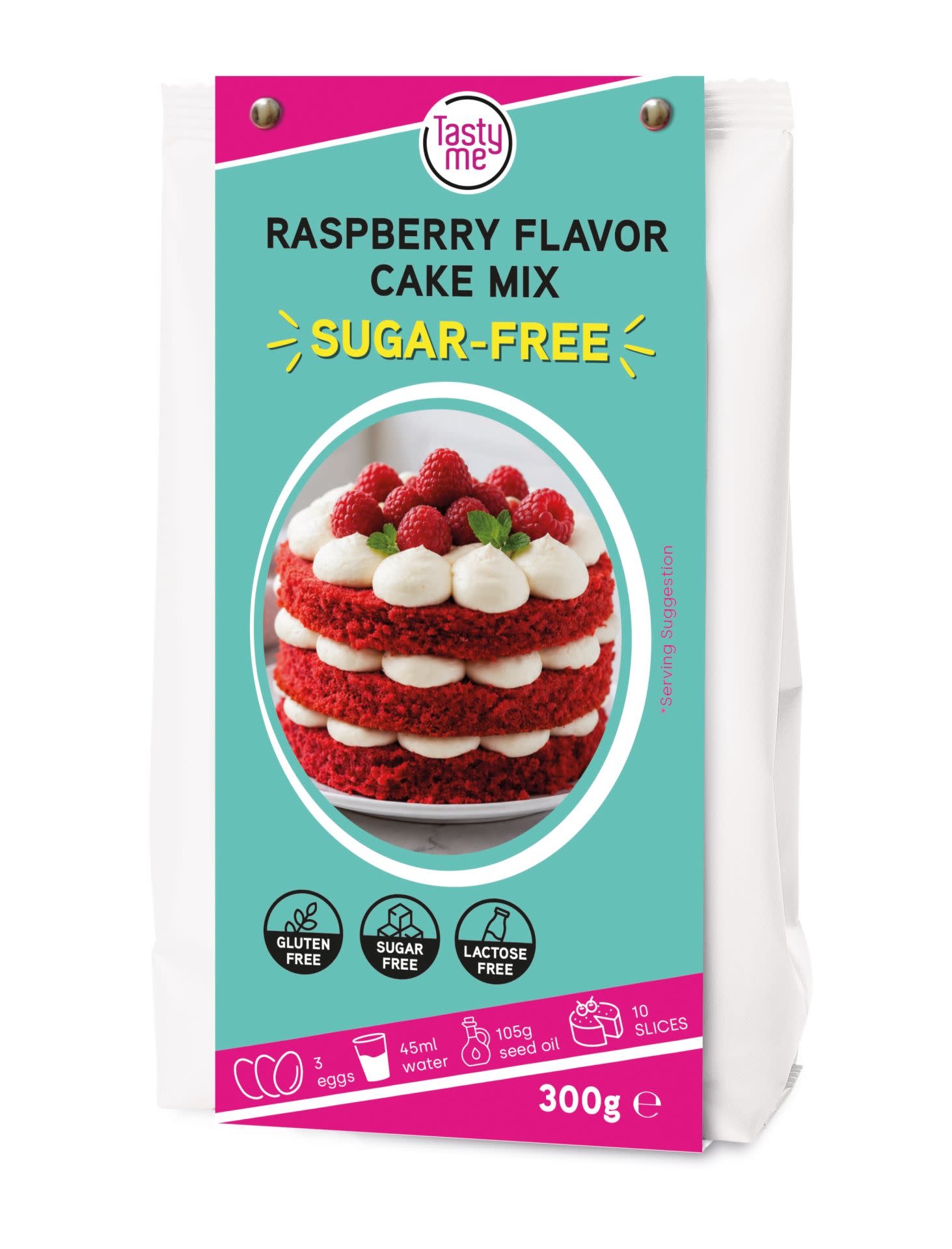 tastyme Raspberry Flavor Cake mix 300g - suikervrij