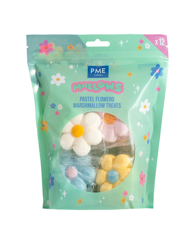 PME Marshmallow Treats - Pastelbloemen, 12-pack