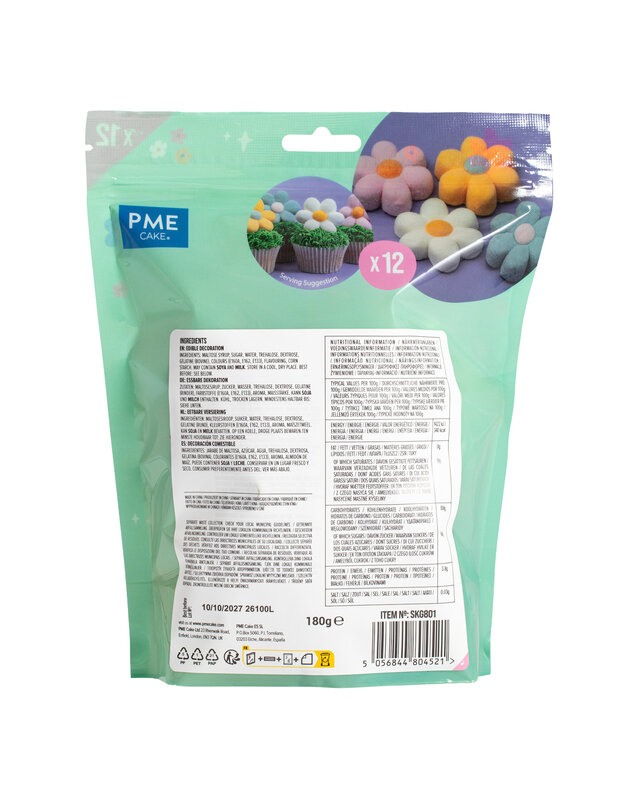 PME Marshmallow Treats - Pastelbloemen, 12-pack