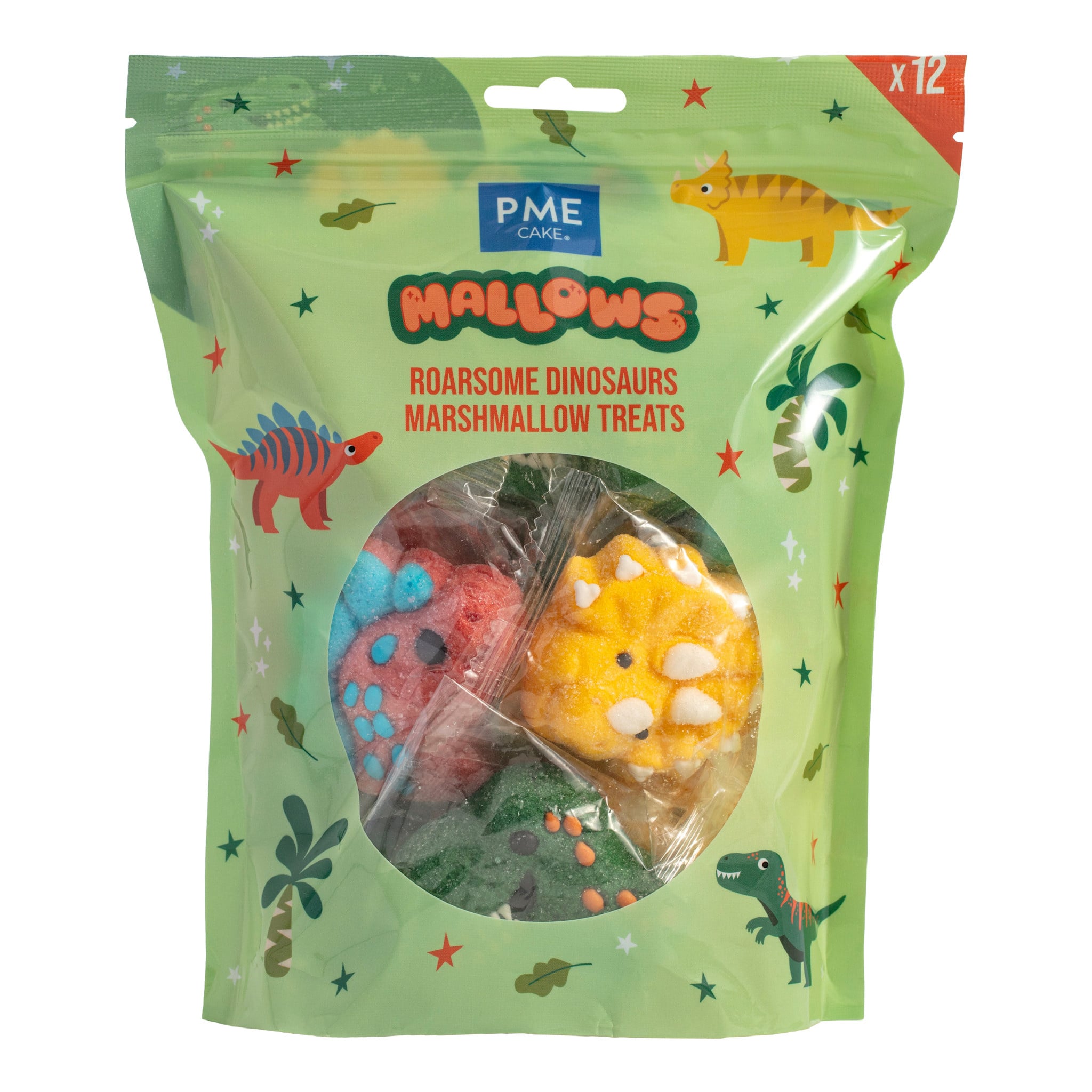 PME Marshmallow Treats - Brullende Dinosaurussen, 12-pack