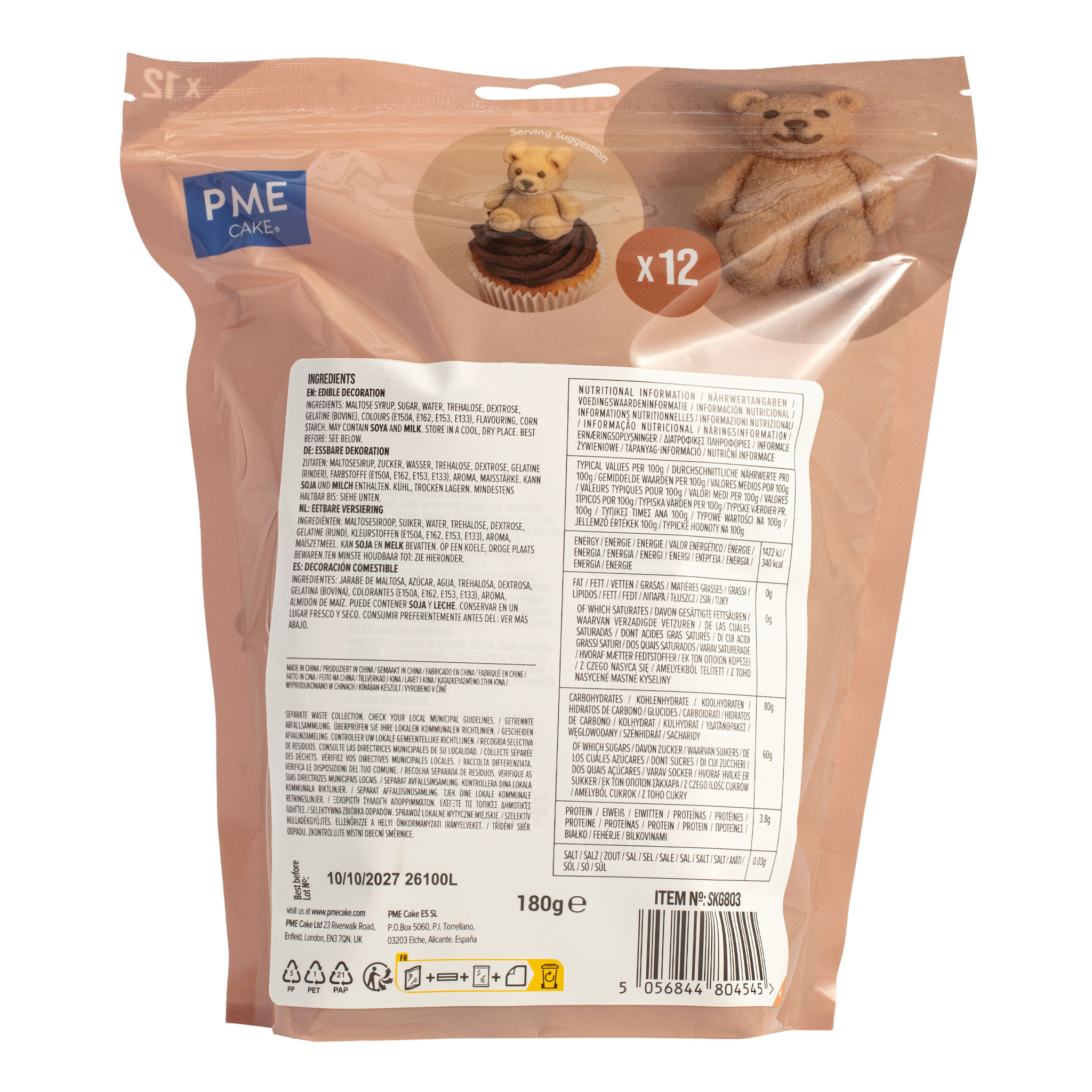 PME Marshmallow Treats - Teddyberen, 12-pack