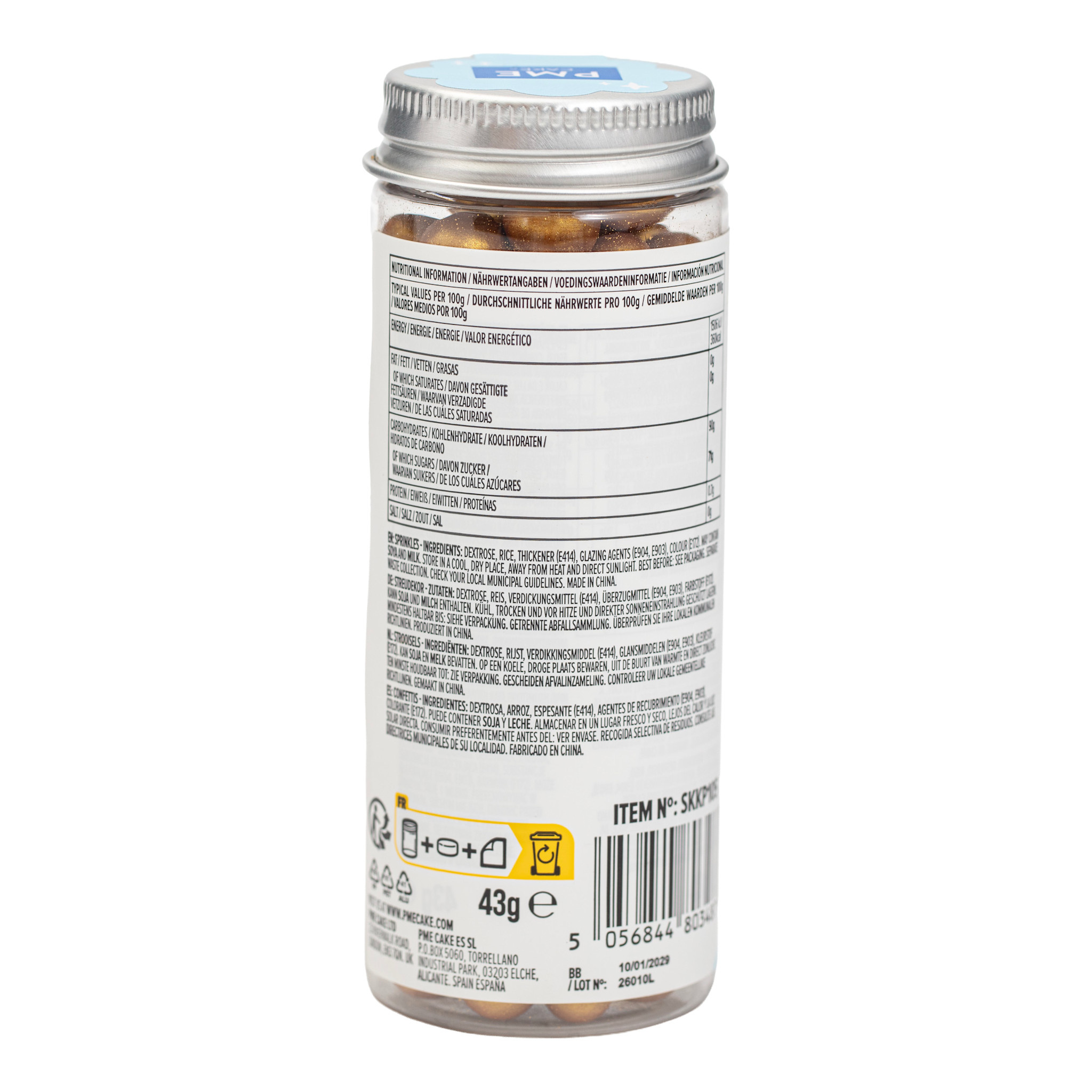 PME Parelstrooisels – Goud 8mm (40g / 1,41oz)