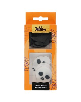 wilton Wilton Eetbare Papieren Decoraties Vleermuizen en Doodskoppen set/18