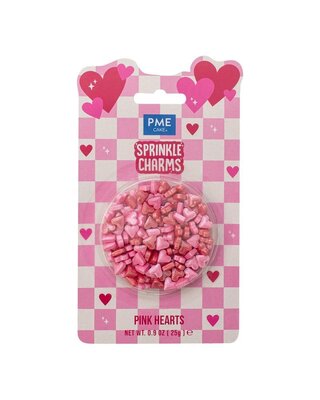 PME Sprinkle Charms roze hartjes 25g