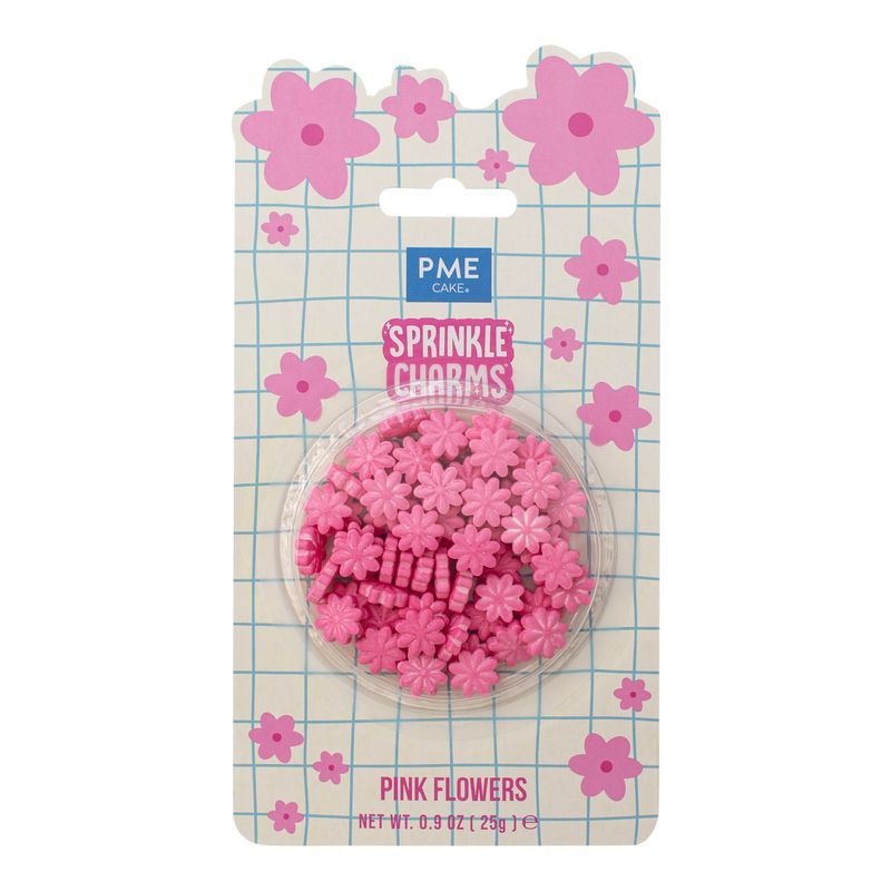 PME Sprinkle Charms roze bloemen  25g