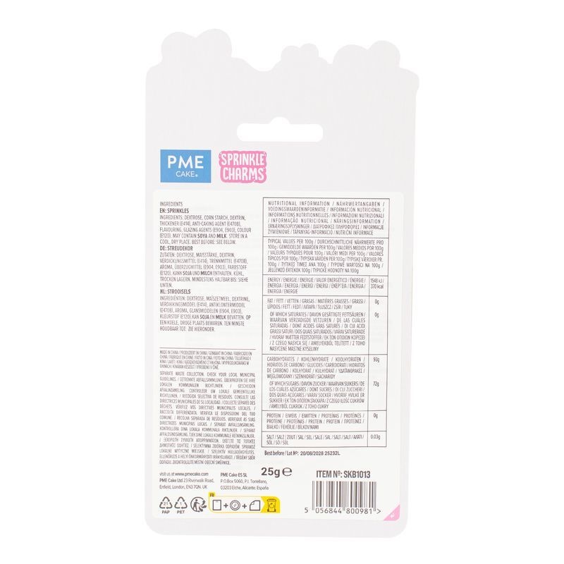 PME Sprinkle Charms roze bloemen  25g